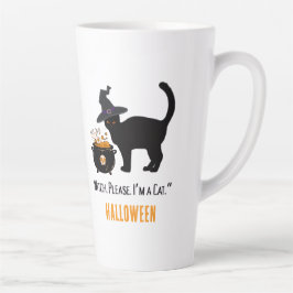 verdrahtete Katze mit einem Hexenhut an Halloween Milchtasse