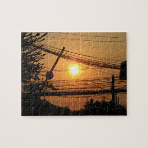 Verdrahteter Sonnenuntergang ... Krung Thep, Thail