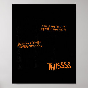 Verdrehe die Knochen schwarzes Katze Halloween-Kos Poster