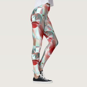 Verdrehte kreisförmige Stücke in grell roter bis k Leggings