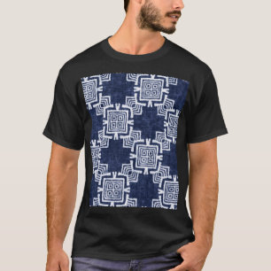 Verdrehtes indigo kariertes texturiertes Hintergru T-Shirt