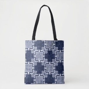 Verdrehtes indigo kariertes texturiertes Hintergru Tasche