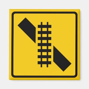 Verdrehtes Schienen-Überfahrt-Landstraßen-Zeiche Magnet