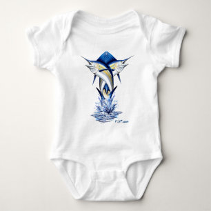Verdrehtes Speerfisch-Springen Baby Strampler