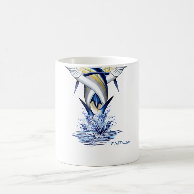 Verdrehtes Speerfisch-Springen Kaffeetasse (Mittel)