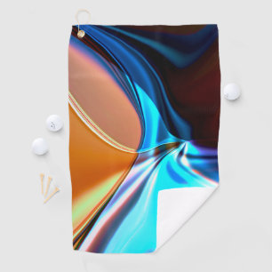 Verdrillte Kurven in nickelblau und Acrylorange Golfhandtuch