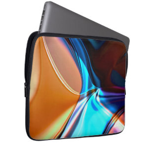 Verdrillte Kurven in nickelblau und Acrylorange Laptopschutzhülle