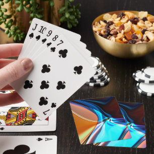 Verdrillte Kurven in nickelblau und Acrylorange Spielkarten