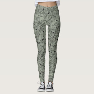 Verdrillte und verworrene Topographie Kunst in jed Leggings