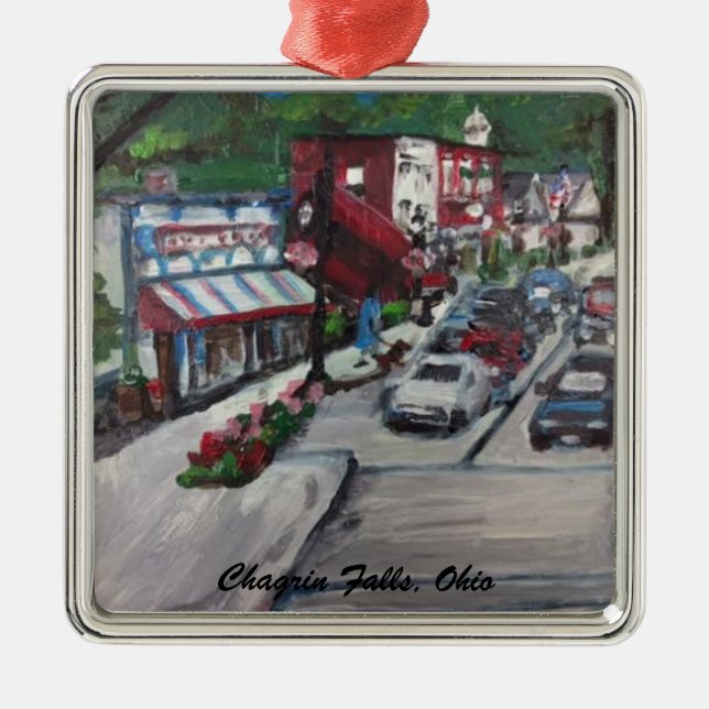 Verdruß fällt Ohio-Straßen-Szene Ornamnent Ornament Aus Metall (Vorne)