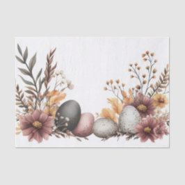 Verdünnte Ostereier mit Blume Seidenpapier
