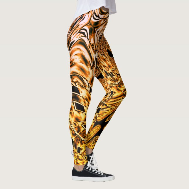 Verdünntes Fraktal mit leichter Korallenschattieru Leggings (Rechts)