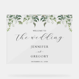 Verdure Botanique Aquarelle Mariage Bienvenue