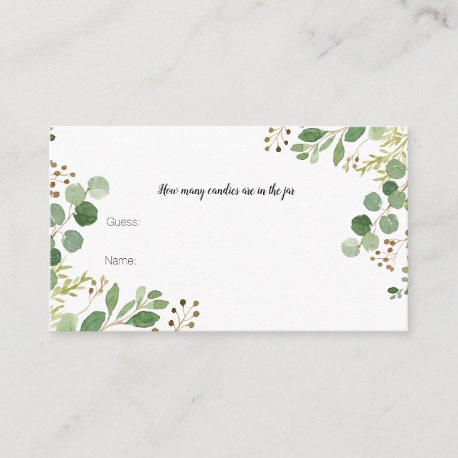 Verdure Combien de bonbons dans le pot Carte (Devant)