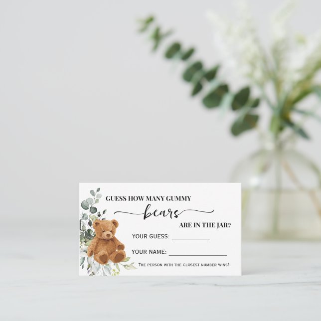 Verdure Combien De Gummy Ours Douche Carte De Jeu (Debout devant)