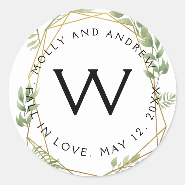 verdure cristalline feuillage STICKER fête/mariage (Devant)