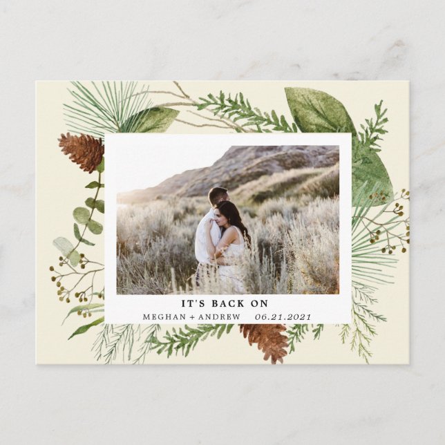 verdure d'hiver enregistrer la date photo carte po (Devant)