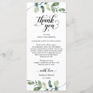 Verdure, Dîner Lieu Cadre Carte de remerciements