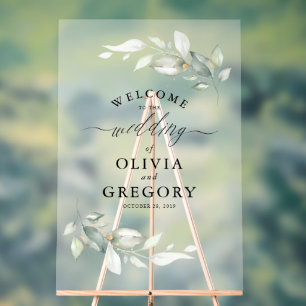 Verdure douce et minimaliste or Accueil Mariage