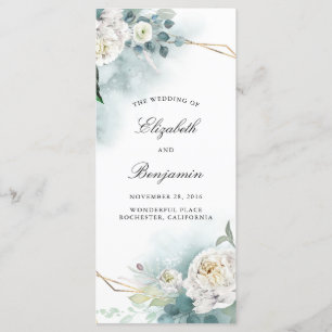 Verdure et Fleurs blanches Programmes de mariage