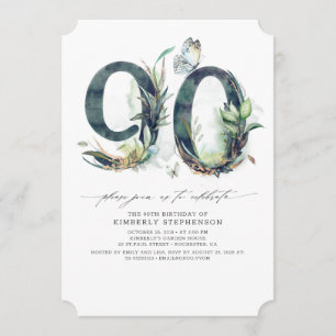 Verdure et or 90e anniversaire Invitation