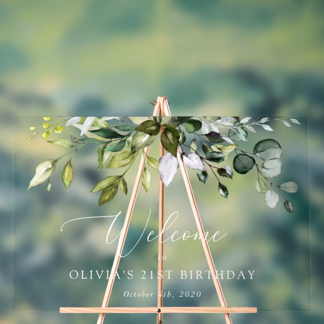 Verdure, Eucalyptus Feuilles, Anniversaire Bienven (Neutre)