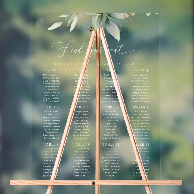 Verdure, feuilles d'eucalyptus, plan de table de m (Neutre)
