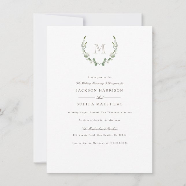 Verdure formelle et rustique | Invitation de maria (Devant)