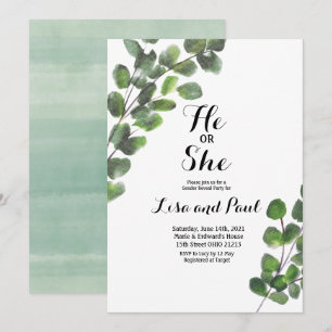 Verdure Lui ou elle Genre Reveal Invitation