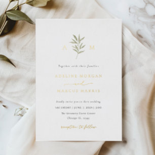 Verdure minimale Faire-part de mariage de branches