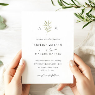 Verdure minimale Faire-part de mariage de branches
