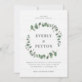 Verdure rustique Simple Elégant Mariage Invitation