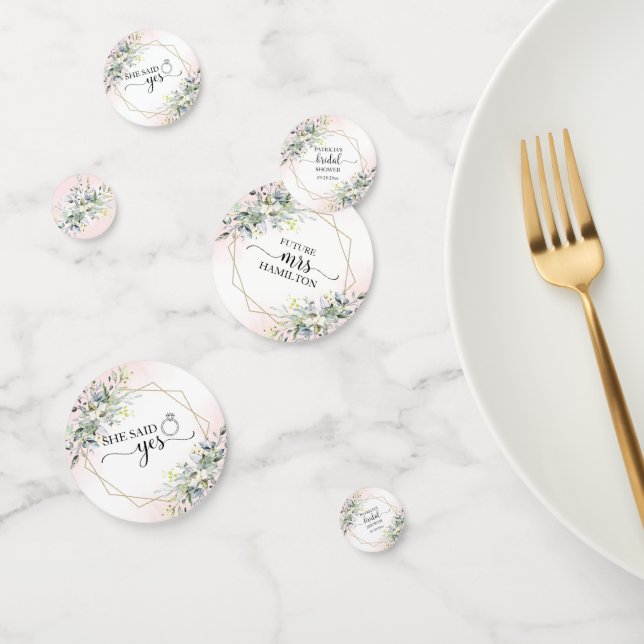 Verdure Verdure Aquarelle Confettis de Fiançailles (Groupe)