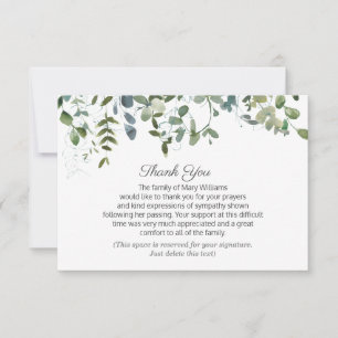 Verdure Votre Merci funéraire Signature