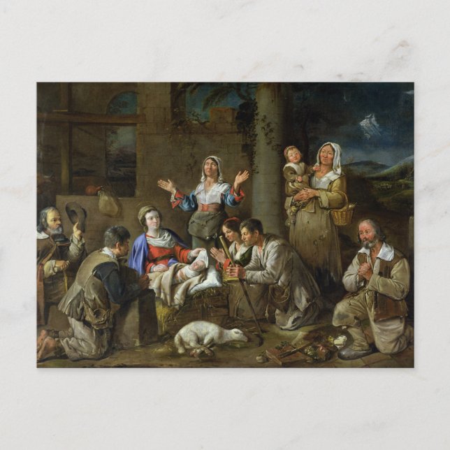 Verehrung der Hirten, c.1659 Postkarte (Vorderseite)
