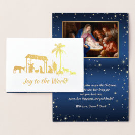 Verehrung der Hirten. Christmas Luxury Real Folienkarte