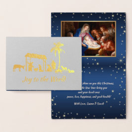 Verehrung der Hirten. Christmas Luxury Real Folienkarte