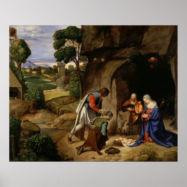 Verehrung der Hirten durch Giorgio da Castelfra Poster (Vorne)