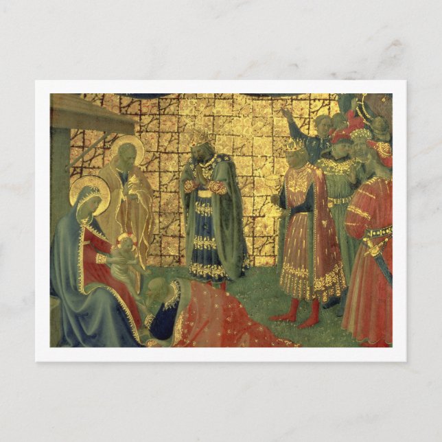Verehrung der Magi, Details aus einer Predella-Sch Postkarte (Vorderseite)
