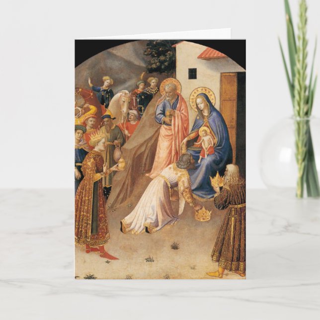 Verehrung der Magi-Weihnachtskarte Feiertagskarte (Vorderseite)
