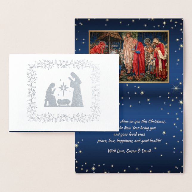 Verehrung der Magi. Weihnachtsluxus Folienkarte (Anzeige)