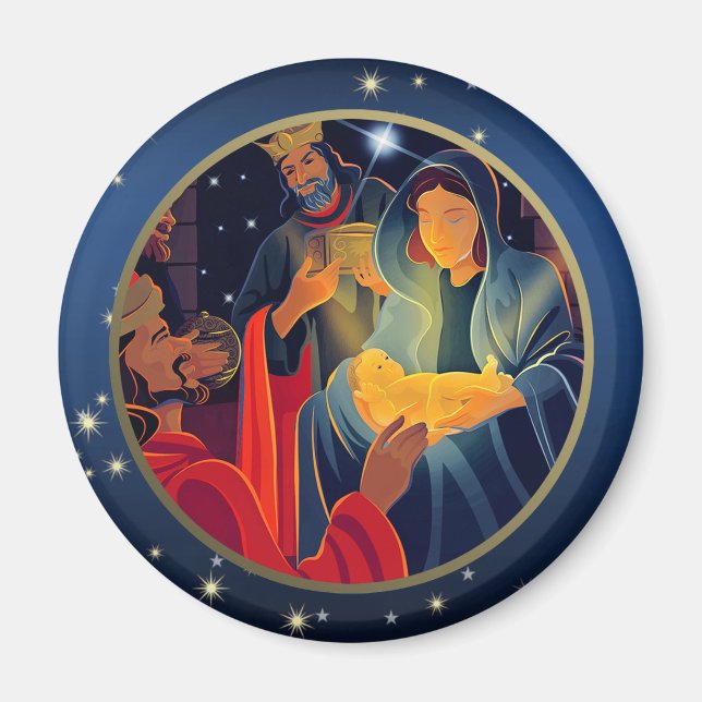 Verehrung der Magi. Weihnachtsmagnete Magnet (Vorne)