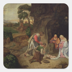 Verehrung der Schäfer, 1510 Quadratischer Aufkleber