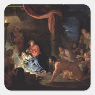 Verehrung der Schäfer, 1689 Quadratischer Aufkleber