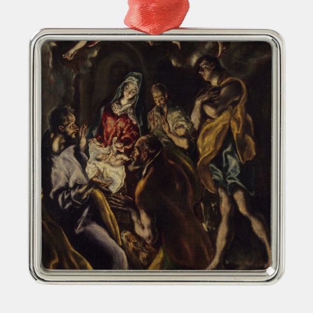 Verehrung der Schäfer Silbernes Ornament (Vorne)