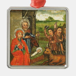 Verehrung der Schäfer-Weihnachtsverzierung Silbernes Ornament