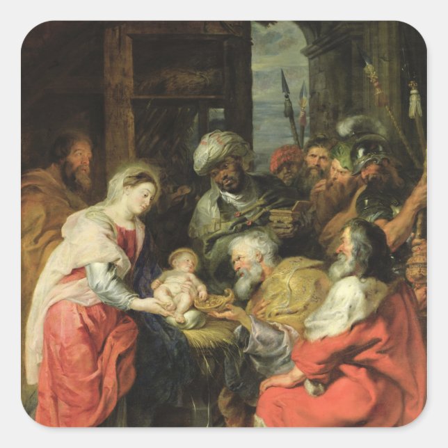 Verehrung der Weisen, 1626-29 Quadratischer Aufkleber (Vorderseite)