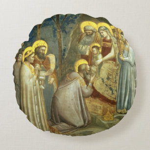 Verehrung der Weisen, c.1305 Rundes Kissen