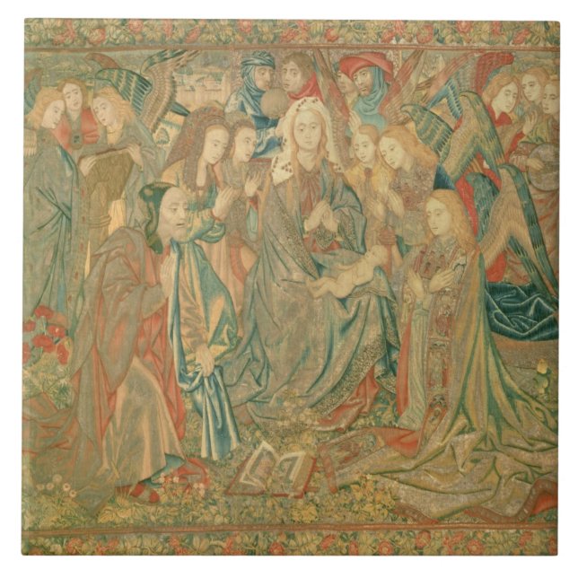Verehrung des Christus-Kindes (Tapisserie) Fliese (Vorderseite)