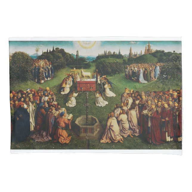 Verehrung des Lamms durch Jan van Eyck Kissenbezug (Vorderseite)